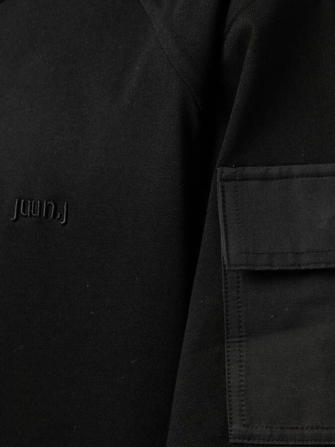 Juun.J T-shirt met geborduurd logo Zwart