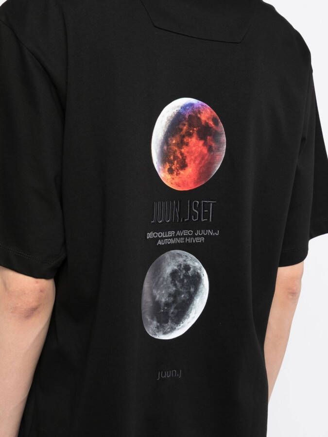 Juun.J T-shirt met grafische print Zwart