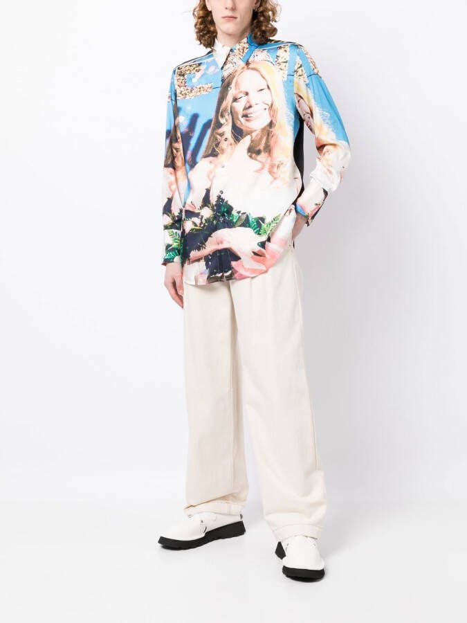 JW Anderson Overhemd met fotoprint Geel