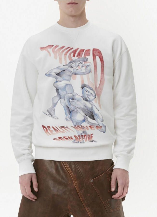 JW Anderson Sweater met grafische print Wit