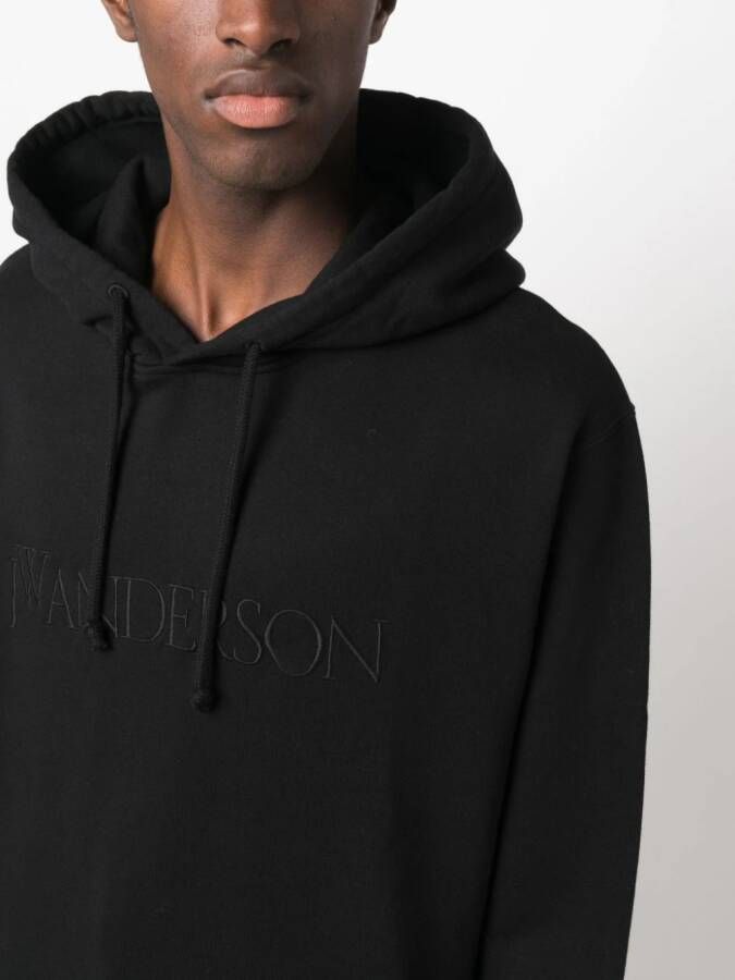 JW Anderson Hoodie met geborduurd logo Zwart