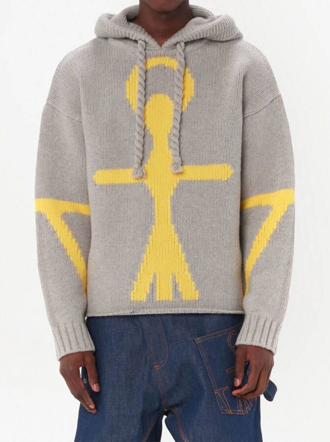 JW Anderson Intarsia hoodie Grijs