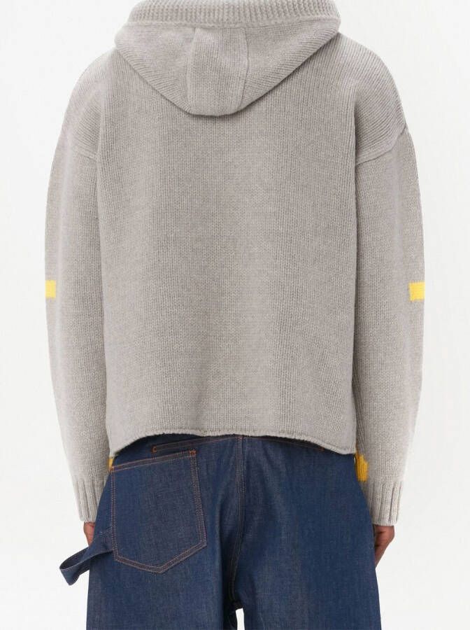 JW Anderson Intarsia hoodie Grijs