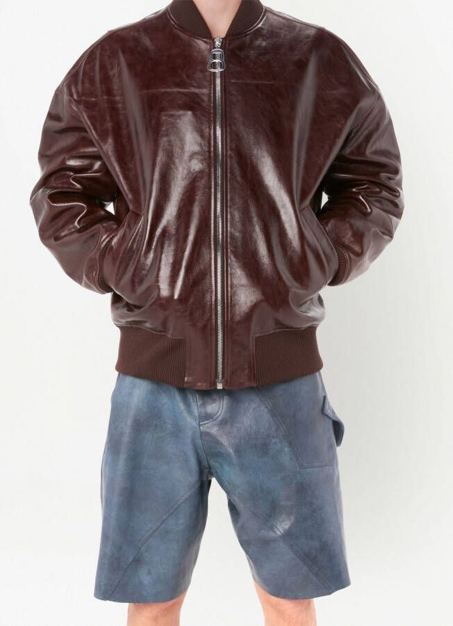 JW Anderson Leren bomberjack Bruin