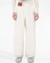 JW Anderson Broek met logopatch en wijde pijpen Beige - Thumbnail 4
