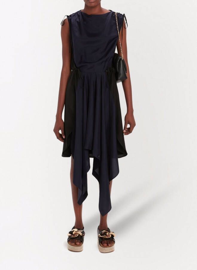 JW Anderson Midi-jurk met asymmetrische afwerking Blauw