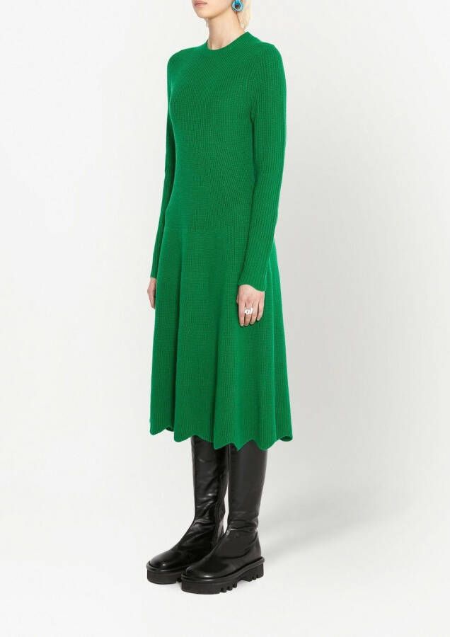 JW Anderson Midi-jurk met gewelfde afwerking Groen