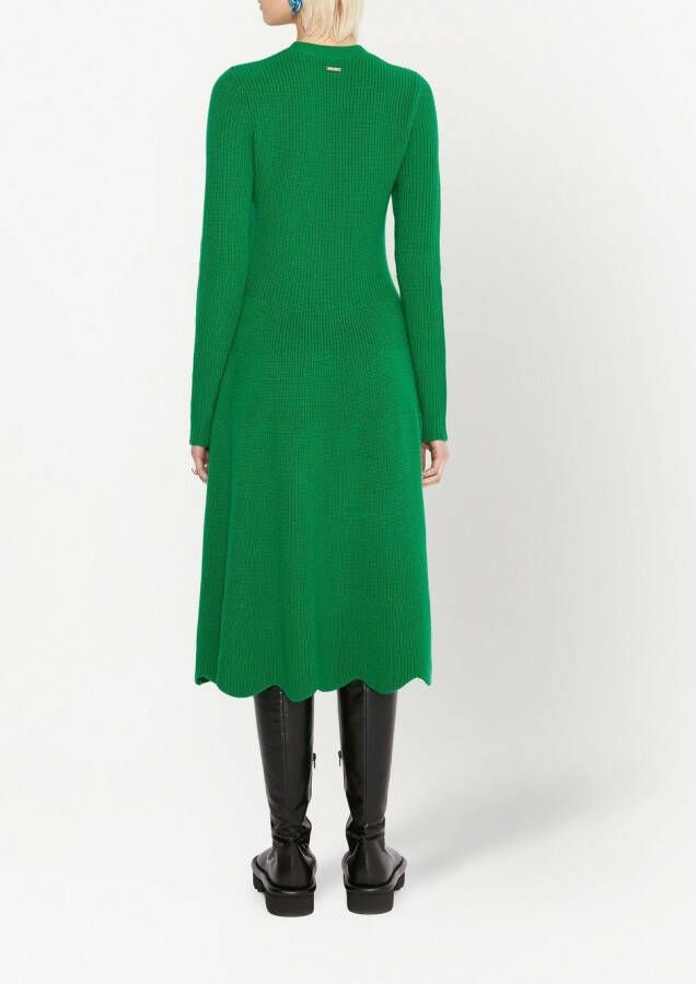 JW Anderson Midi-jurk met gewelfde afwerking Groen
