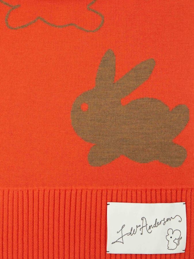 JW Anderson patterned-intarsia wool scarf Oranje