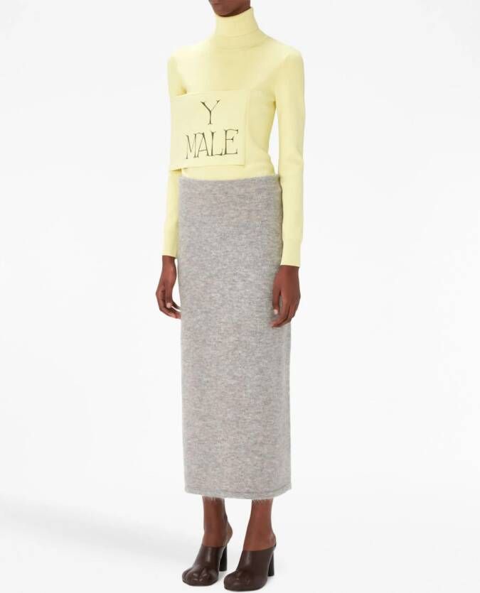 JW Anderson Rok met zijsplit Grijs