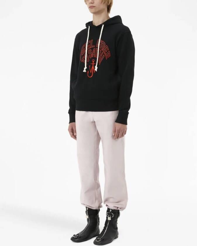 JW Anderson Hoodie met geborduurde tekst Zwart