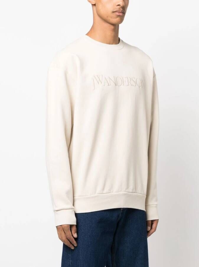 JW Anderson Sweater met geborduurd logo Beige