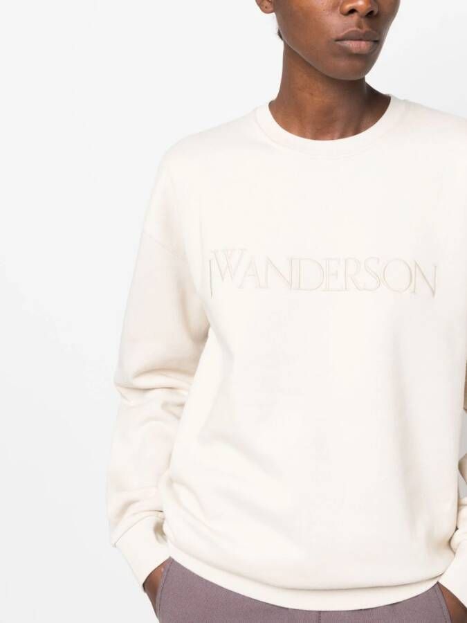 JW Anderson Sweater met geborduurd logo Beige