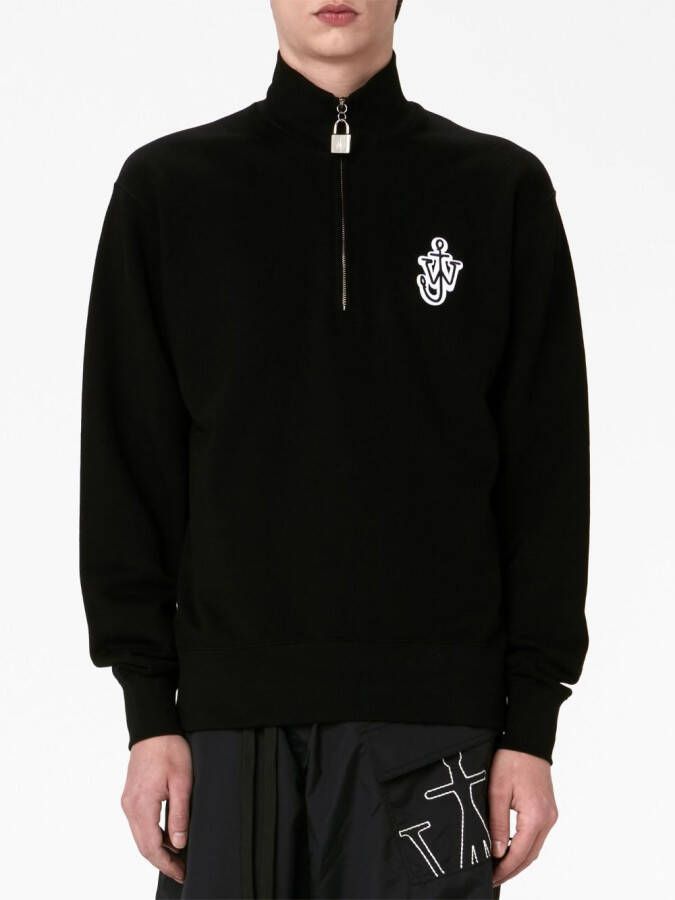JW Anderson Sweater met geborduurd logo Zwart