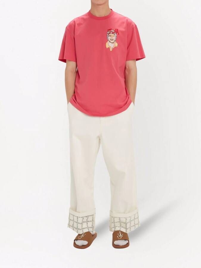 JW Anderson T-shirt met borduurwerk Roze