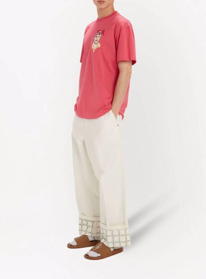 JW Anderson T-shirt met borduurwerk Roze