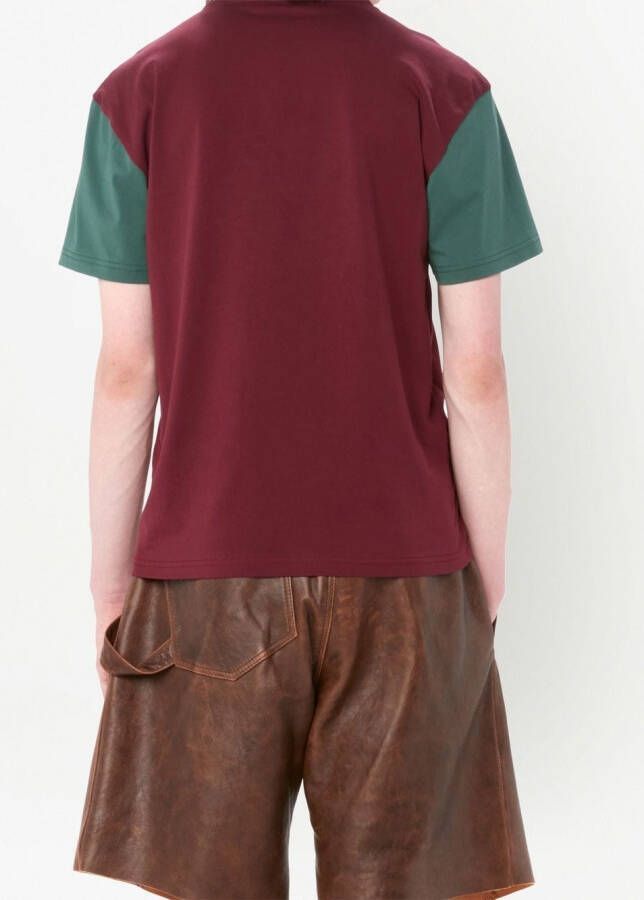 JW Anderson T-shirt met contrasterende mouwen Rood