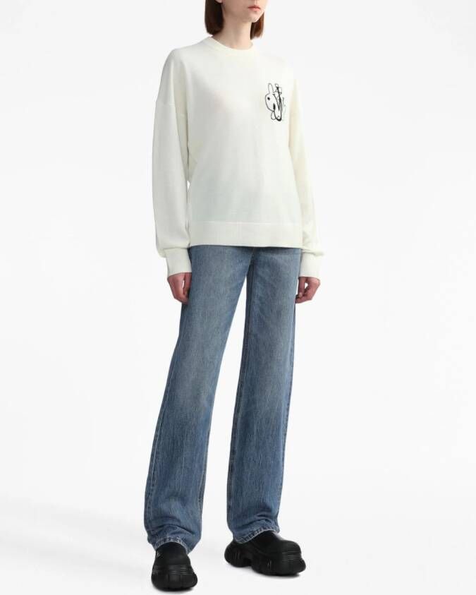 JW Anderson Trui met intarsia logo Wit