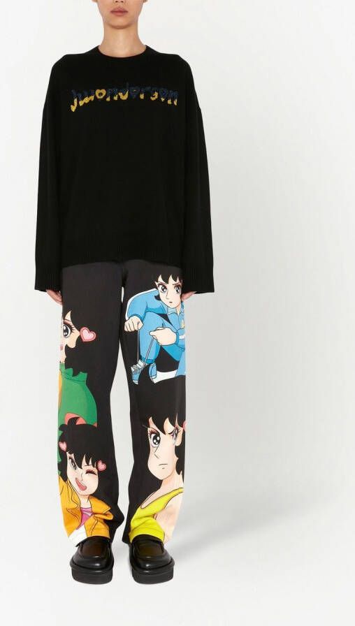 JW Anderson Trui verfraaid met logo Zwart