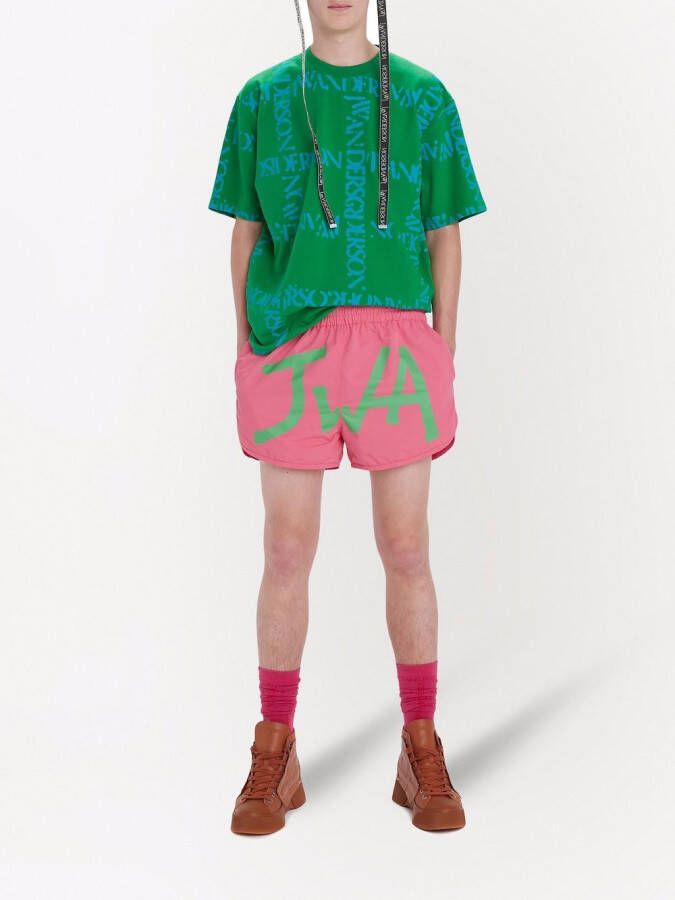 JW Anderson Zwembroek met logoprint Roze