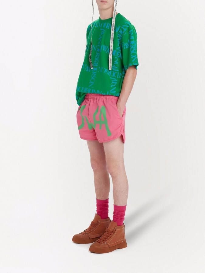JW Anderson Zwembroek met logoprint Roze