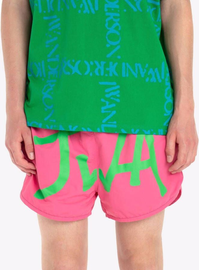 JW Anderson Zwembroek met logoprint Roze