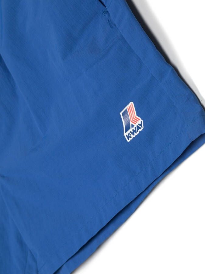 K Way Kids Zwembroek met logoprint Blauw
