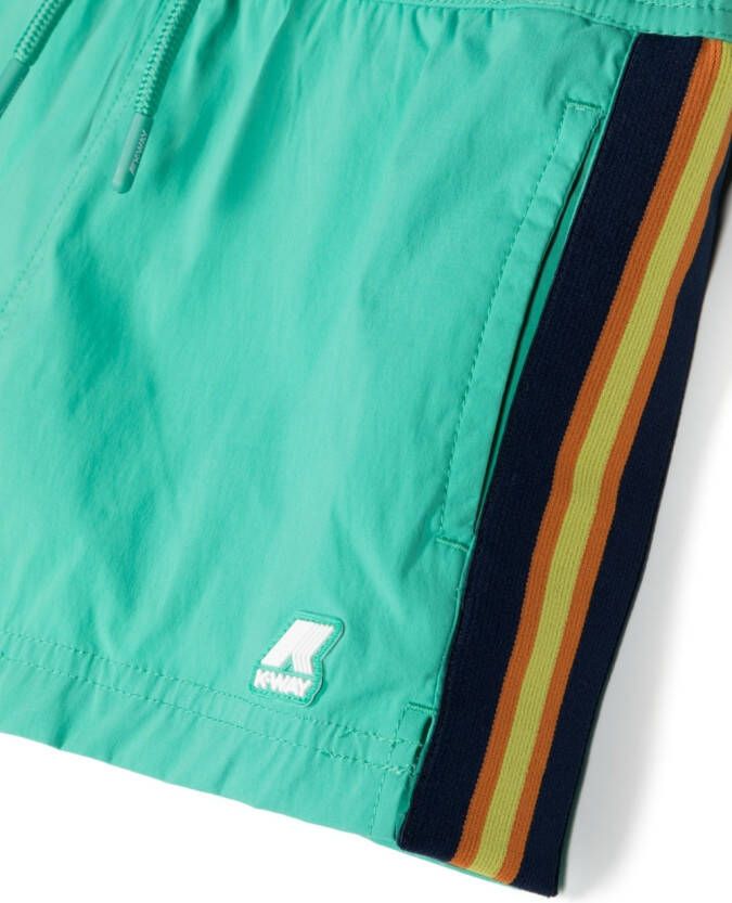 K Way Kids Gestreepte shorts Groen