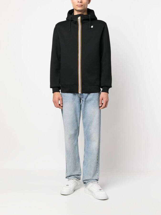 K-Way Hoodie met gestreepte afwerking Zwart