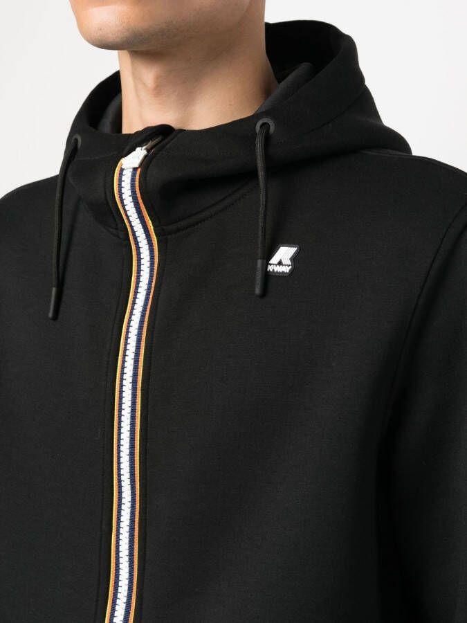 K-Way Hoodie met gestreepte afwerking Zwart