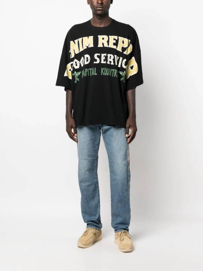 KAPITAL Straight broek Blauw