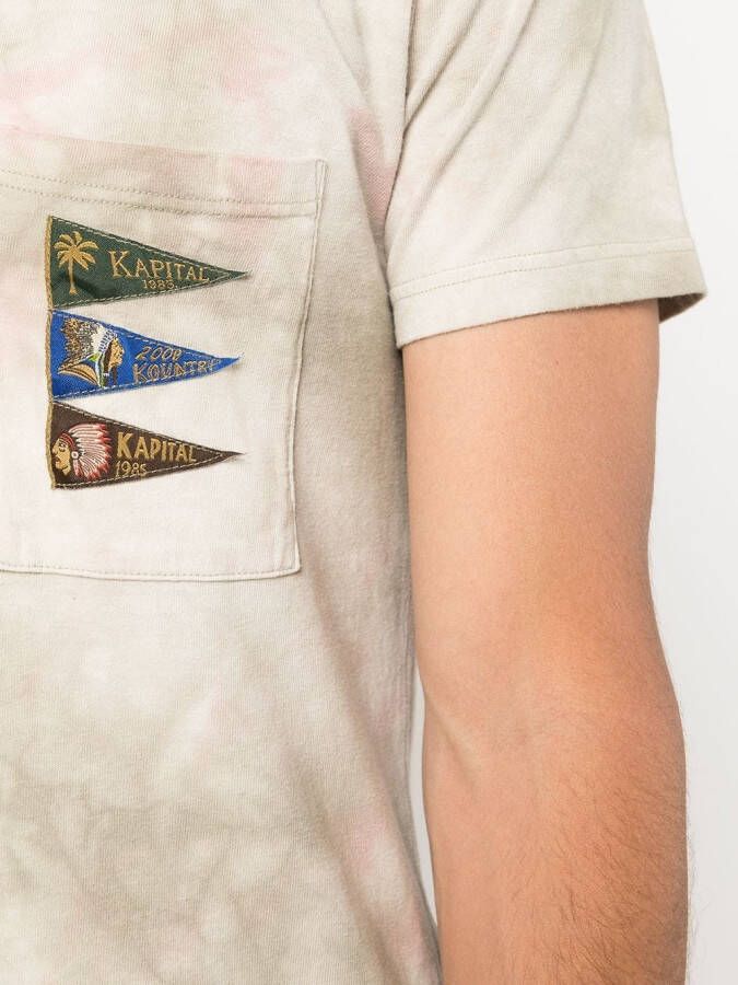 KAPITAL T-shirt met print Beige