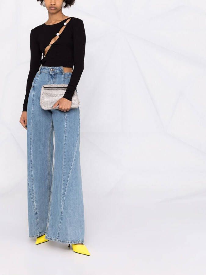 Kara Clutch met mesh Zilver