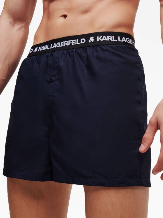 Karl Lagerfeld Drie boxershorts met logo Zwart