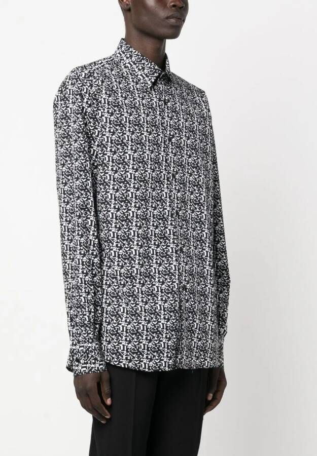 Karl Lagerfeld Overhemd met abstract patroon Zwart