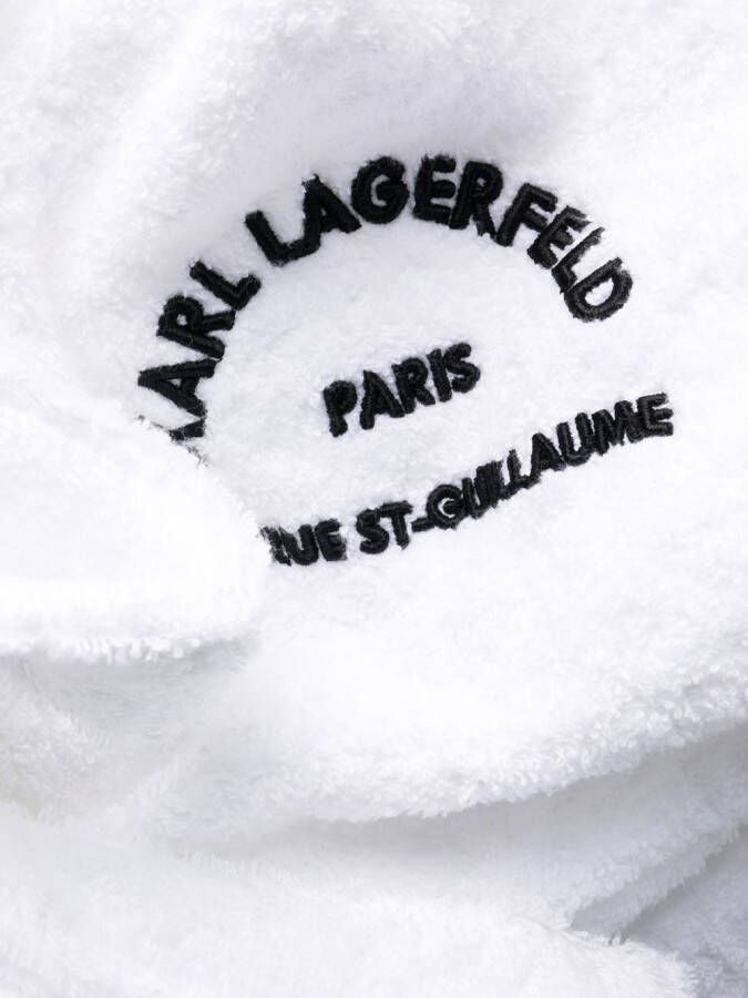 Karl Lagerfeld Badjas met geborduurd logo Wit