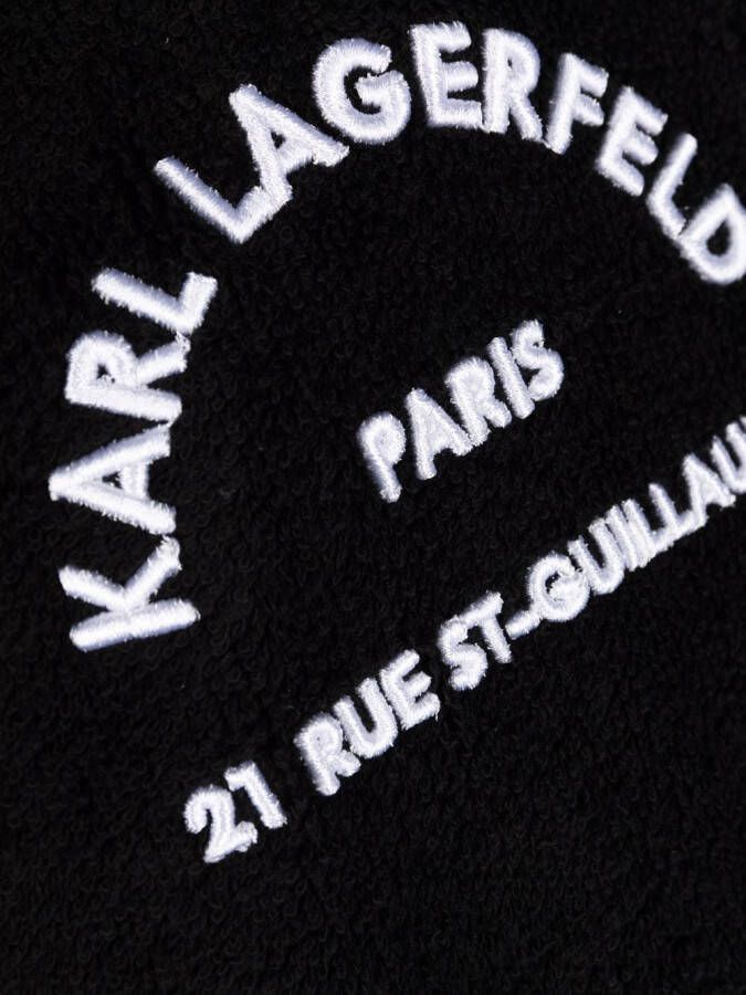 Karl Lagerfeld Badjas met geborduurd logo Zwart