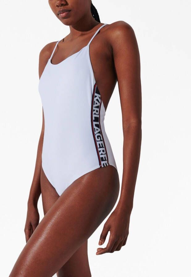 Karl Lagerfeld Badpak met logoprint Wit