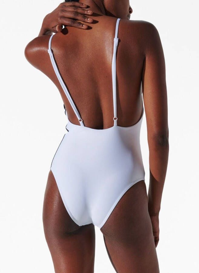 Karl Lagerfeld Badpak met logoprint Wit