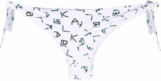 Karl Lagerfeld Bikinislip met iriserend logo Wit