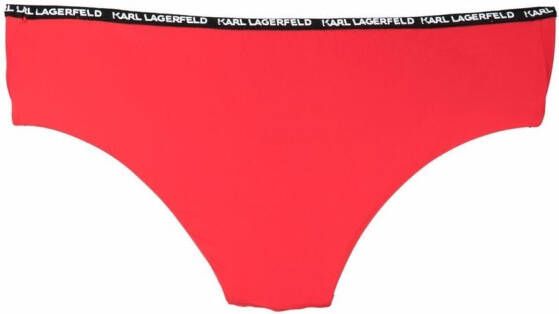 Karl Lagerfeld Bikinislip met logo afwerking Rood