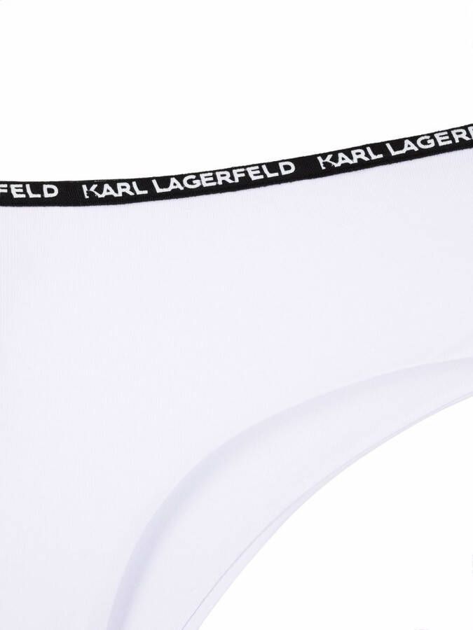 Karl Lagerfeld Bikinislip met logo afwerking Wit