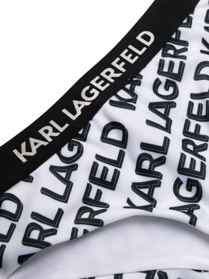 Karl Lagerfeld Bikinislip met logoprint Wit