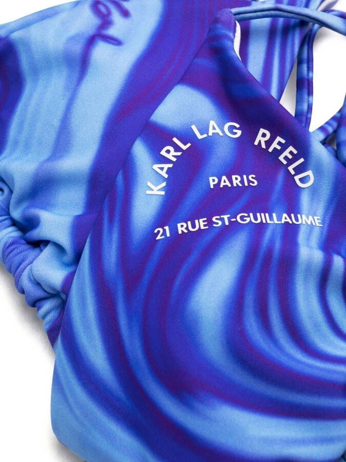 Karl Lagerfeld Bikinitop met abstracte print Blauw