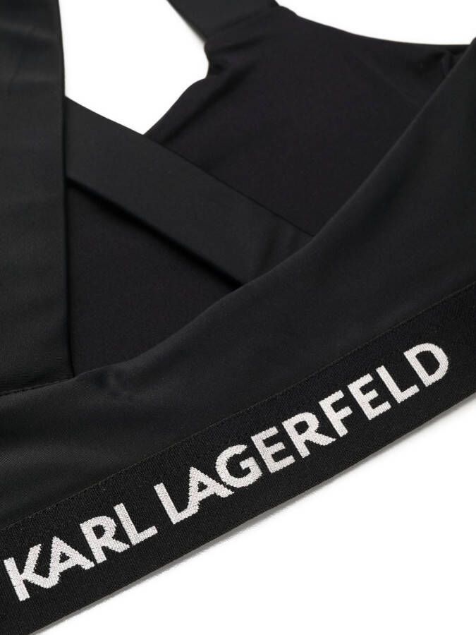Karl Lagerfeld Bikinitop met gekruiste bandjes Zwart