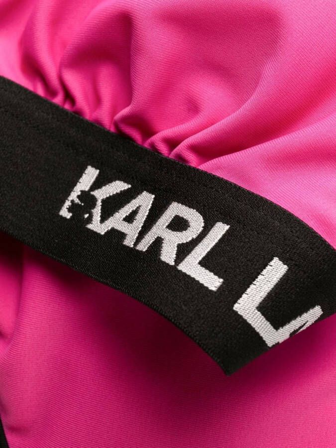 Karl Lagerfeld Bikinitop met logoband Roze