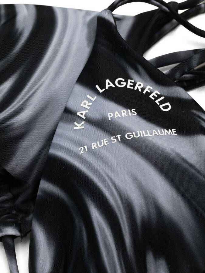 Karl Lagerfeld Rue St-Guillaume wikkel bikinitop Zwart