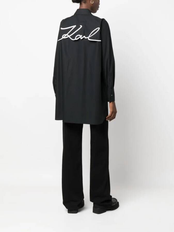 Karl Lagerfeld Blouse met logoprint Zwart