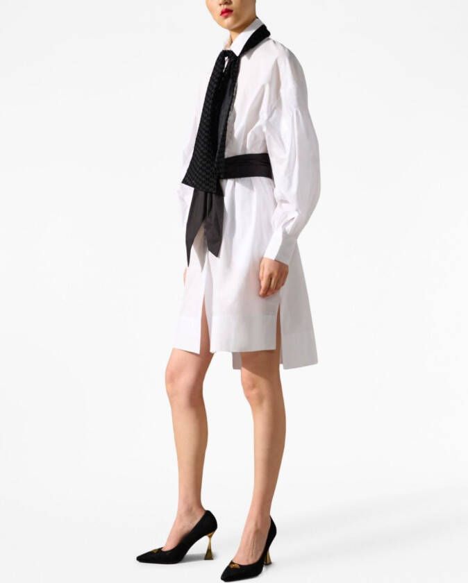 Karl Lagerfeld Hun's Pick blousejurk met gestrikte hals Wit