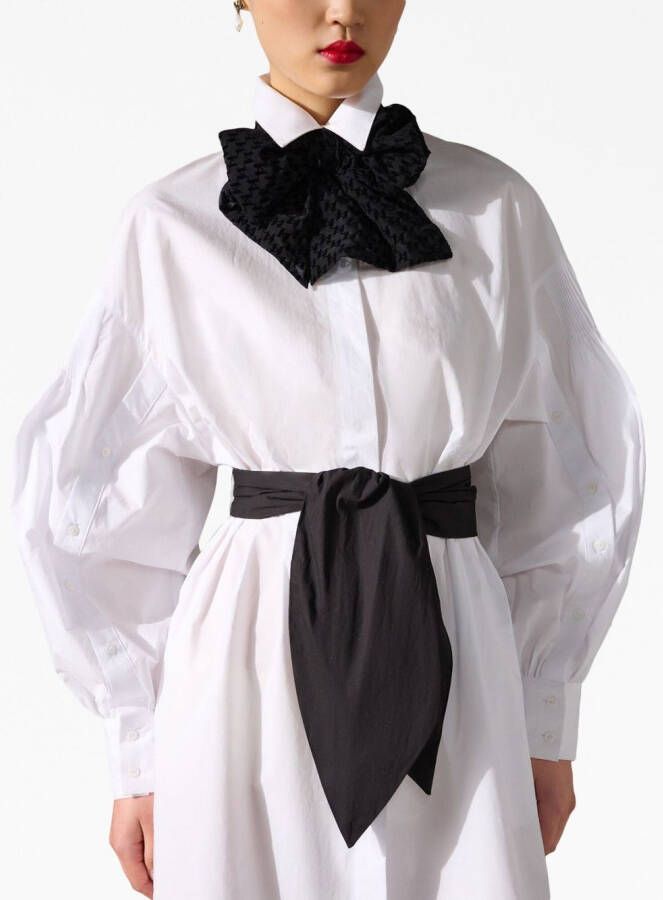 Karl Lagerfeld Hun's Pick blousejurk met gestrikte hals Wit